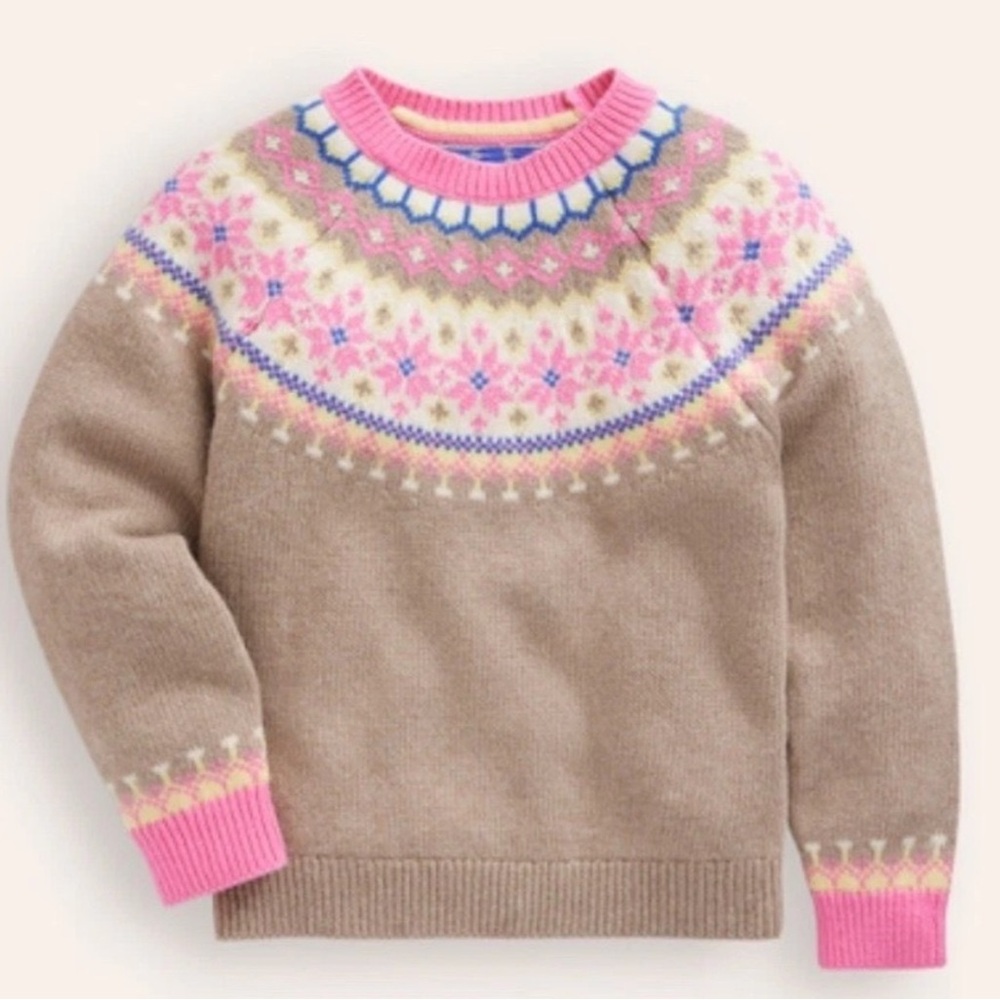 NWT • Mini Boden Eleanor Fair Isle Sweater